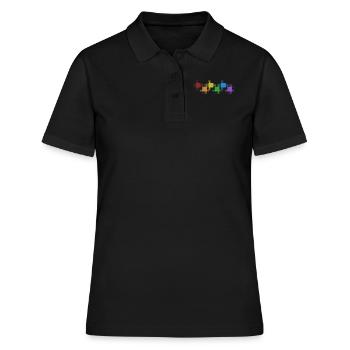 Hacker LGBT Rainbow Phishing Sniffer Grey Hat - Polo Femme - noir - Devant - Ailine (174cm)