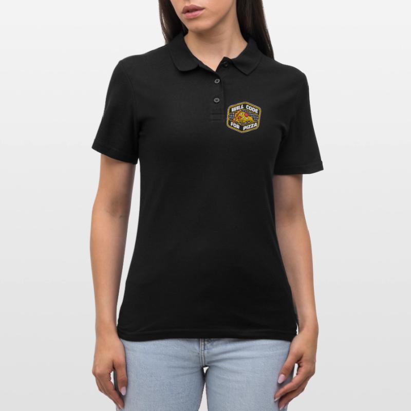 Will Code For Pizza Developer Coder Programmierer Frauen Polo Shirt