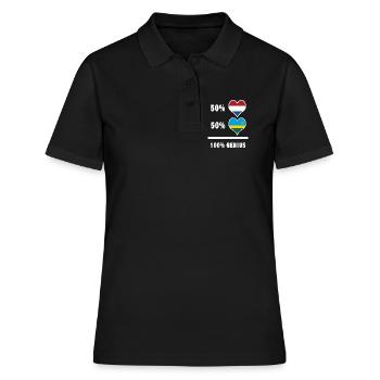Ruanda und die Niederlande Genie / Geschenk - Frauen Polo Shirt - Schwarz - Vorne - Ailine (174cm)