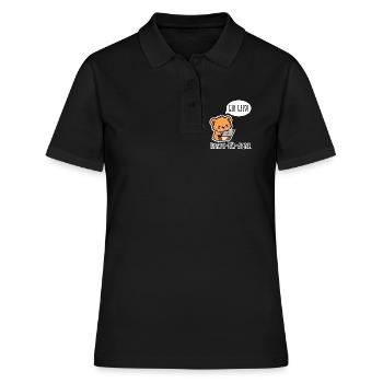 Finanz-Bär-Amter - GIB GELD! - Frauen Polo Shirt - Schwarz - Vorne - Ailine (174cm)