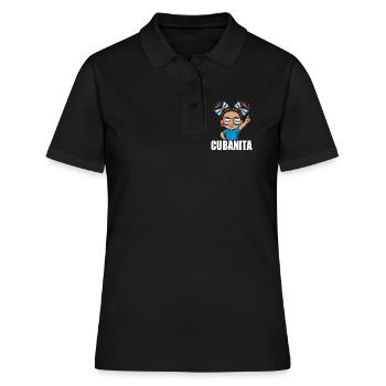 Cuba Flag Cute Cubanita Girls Women - Women's Polo Shirt - black - Front - Ailine (174cm)