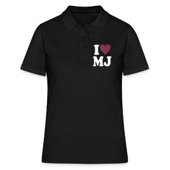 J’adore le design classique de cœur bourgogne - Polo Femme - noir - Devant - Ailine (174cm)