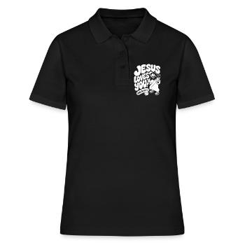 Jesus Loves You And So Do I - Frauen Polo Shirt - Schwarz - Vorne - Ailine (174cm)