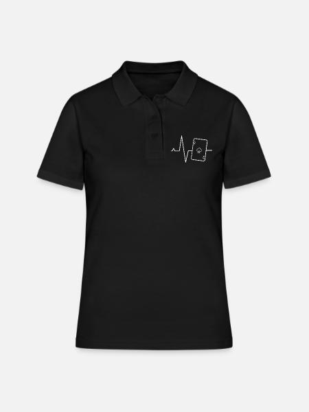 Coeur de carte poker poker - Polo Femme - noir