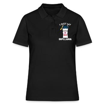 Abschluss-Abschluss-Geschenk - Frauen Polo Shirt - Schwarz - Vorne - Ailine (174cm)