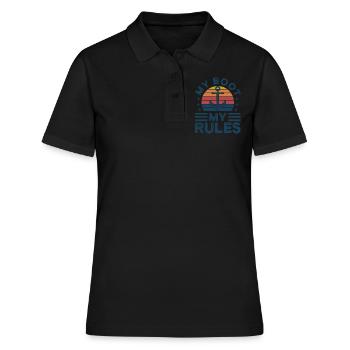 Kapitän Kapitäne Bootfahren Geschenk - Frauen Polo Shirt - Schwarz - Vorne - Ailine (174cm)