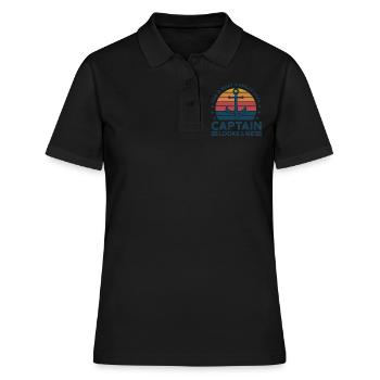 Kapitän Kapitäne Bootfahren Geschenk - Frauen Polo Shirt - Schwarz - Vorne - Ailine (174cm)