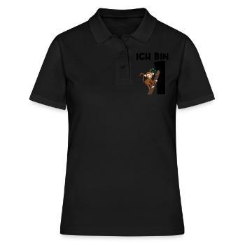 1.Geburtstag Affe 1 Jahr alt Geschenk - Frauen Polo Shirt - Schwarz - Vorne - Ailine (174cm)