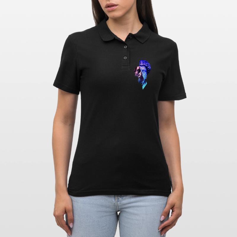 Stoïcisme Marc aurèle Univers violet Artwork Polo Femme