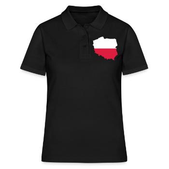 Pologne - Frontière nationale dans le drapeau national - Polo Femme - noir - Devant - Ailine (174cm)