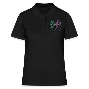 Double Roman statue neon black background - Women's Polo Shirt - black - Front - Ailine (174cm)