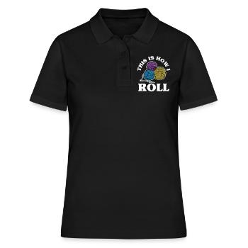 Stricken Wolle Garn - Frauen Polo Shirt - Schwarz - Vorne - Ailine (174cm)