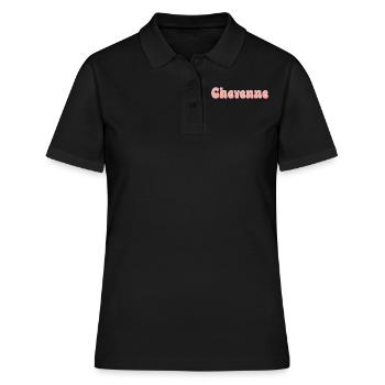 Nom Fille Cheyenne Rétro Prénom Cheyenne Couple - Polo Femme - noir - Devant - Ailine (174cm)