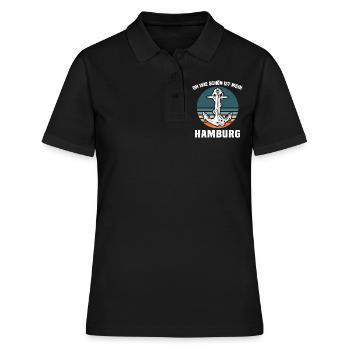 Hamburg Sprüche Hamburger - Frauen Polo Shirt - Schwarz - Vorne - Ailine (174cm)
