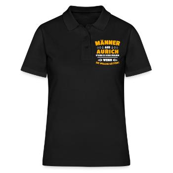 Aurich Mann Auricher Männer - Frauen Polo Shirt - Schwarz - Vorne - Ailine (174cm)