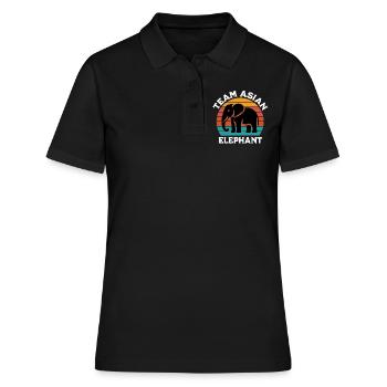 Asiatischer Elefant - Frauen Polo Shirt - Schwarz - Vorne - Ailine (174cm)