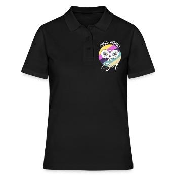 Ping Pong Girl - Frauen Polo Shirt - Schwarz - Vorne - Ailine (174cm)