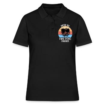 Ping Pong Tischtennis - Frauen Polo Shirt - Schwarz - Vorne - Ailine (174cm)