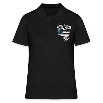 Schiffbauer US - Frauen Polo Shirt - Schwarz - Vorne - Ailine (174cm)