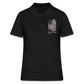 Vieil homme sarcastique - Polo Femme - noir - Devant - Ailine (174cm)