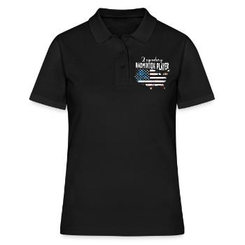 Badmintonspieler US - Frauen Polo Shirt - Schwarz - Vorne - Ailine (174cm)