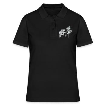 Piano bear music piano - Women's Polo Shirt - black - Front - Ailine (174cm)