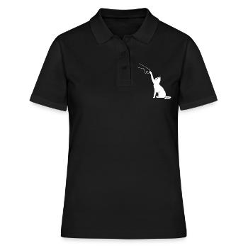 Katzenfauststoß - Frauen Polo Shirt - Schwarz - Vorne - Ailine (174cm)