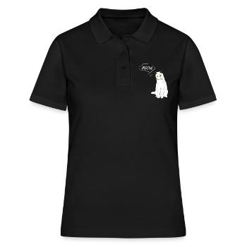 Cat Meow - Cat Lover - Women's Polo Shirt - black - Front - Ailine (174cm)