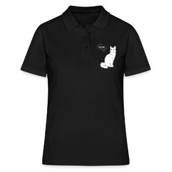 Cat Meow - Cat Lover - Women's Polo Shirt - black - Front - Ailine (174cm)