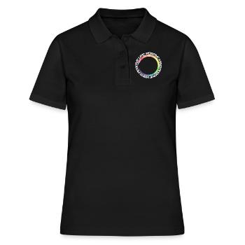 esprit positif - ondes positives - vie positive - Polo Femme - noir - Devant - Ailine (174cm)