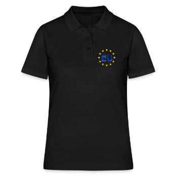 EU Symbol im Sternenring - Frauen Polo Shirt - Schwarz - Vorne - Ailine (174cm)