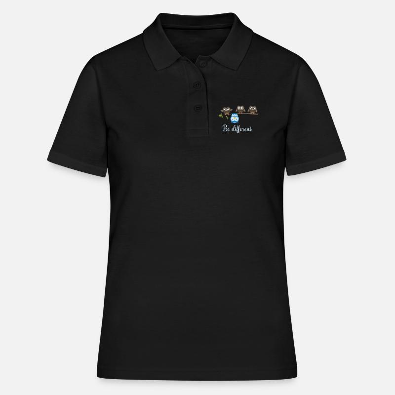 Be Different Eule - Frauen Polo Shirt - Schwarz