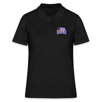Paresseux étudiant drôle - Polo Femme - noir - Devant - Ailine (174cm)