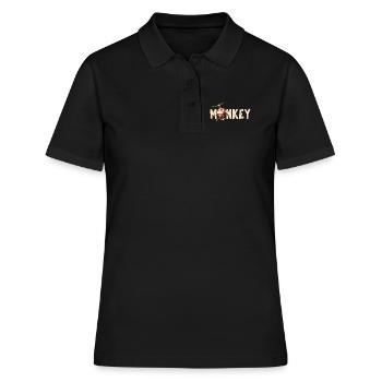 Affe Primat Affen - Frauen Polo Shirt - Schwarz - Vorne - Ailine (174cm)