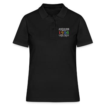 1956 - Jahrgang 1956 - Frauen Polo Shirt - Schwarz - Vorne - Ailine (174cm)