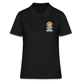 Urlaub - Frauen Polo Shirt - Schwarz - Vorne - Ailine (174cm)