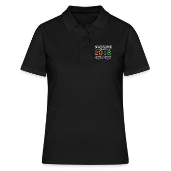 2018 - Jahrgang 2018 - Geburtsjahr 2018 - Frauen Polo Shirt - Schwarz - Vorne - Ailine (174cm)