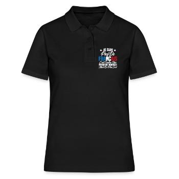 Je suis prof de français Cadeau Prof - Polo Femme - noir - Devant - Ailine (174cm)