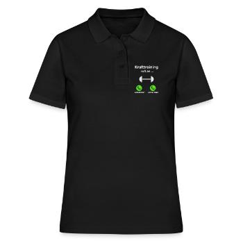 Krafttraining ruft an - annehmen oder annehmen? - Frauen Polo Shirt - Schwarz - Vorne - Ailine (174cm)