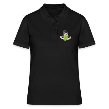 Anime - Frauen Polo Shirt - Schwarz - Vorne - Ailine (174cm)