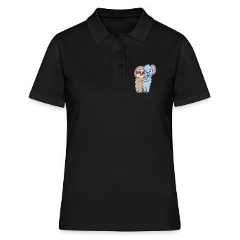 Câlins paresseux et koala - câlins - Polo Femme - noir - Devant - Ailine (174cm)