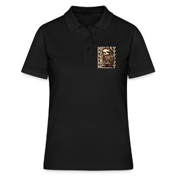 Müdes Faultier mit riesigem Kaffeebecher am Montag - Frauen Polo Shirt - Schwarz - Vorne - Ailine (174cm)