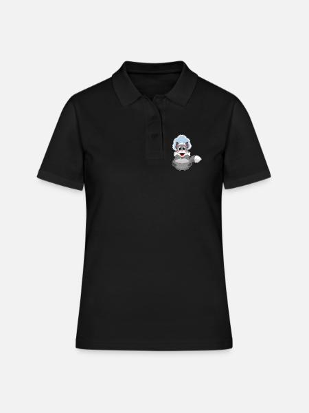 Katze Koch Kochtopf Kochen - Frauen Polo Shirt - Schwarz