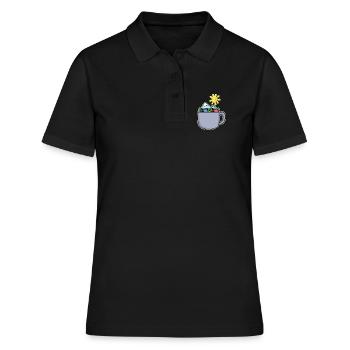 Berg Berge Gipfel Kaffee - Frauen Polo Shirt - Schwarz - Vorne - Ailine (174cm)