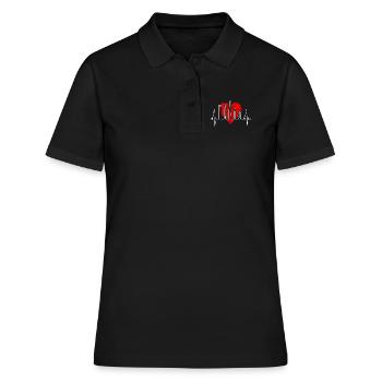 Shanghai Skyline Heartbeat Chine J’aime Shanghai - Polo Femme - noir - Devant - Ailine (174cm)
