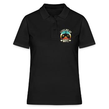 Ehefrau Gamer steigt zur Ehefrau auf - Frauen Polo Shirt - Schwarz - Vorne - Ailine (174cm)