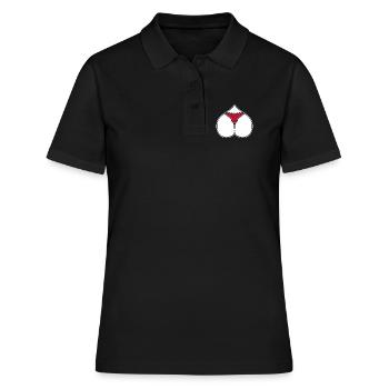Arsch Herz Liebe - Frauen Polo Shirt - Schwarz - Vorne - Ailine (174cm)