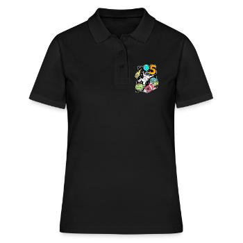 5. Geburtstag Junge -Astronaut Rakete - Frauen Polo Shirt - Schwarz - Vorne - Ailine (174cm)