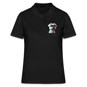 Maltais Petit Chien Maltais Amour Doux Maltais - Polo Femme - noir - Devant - Ailine (174cm)