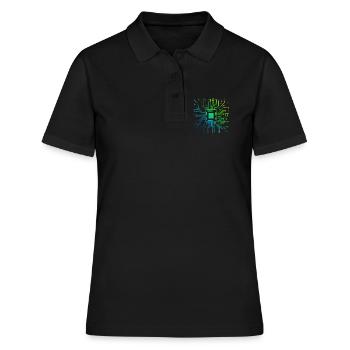Coloré Ordinateur Circuit Imprimé Board Tech Électronique - Polo Femme - noir - Devant - Ailine (174cm)